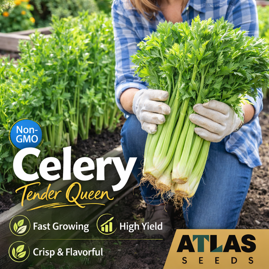 Celery Seeds 1000+ Tender Queen Non-GMO Crisp High Yield Easy Grow