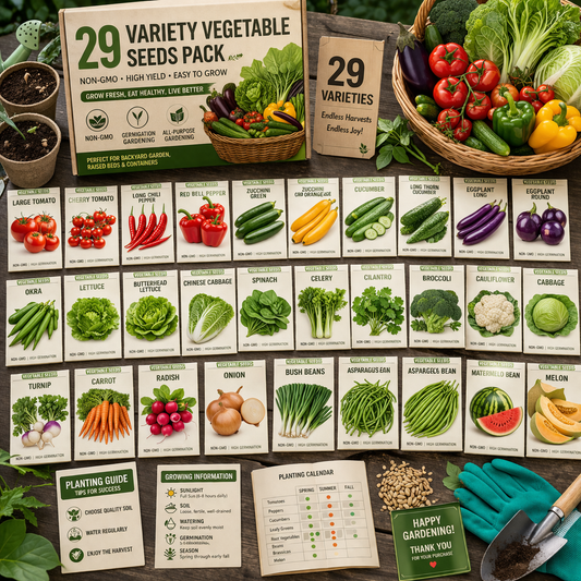 29 Varieties Atlas Vegetable Seeds Survival Garden Kit - Over 35000 Seeds