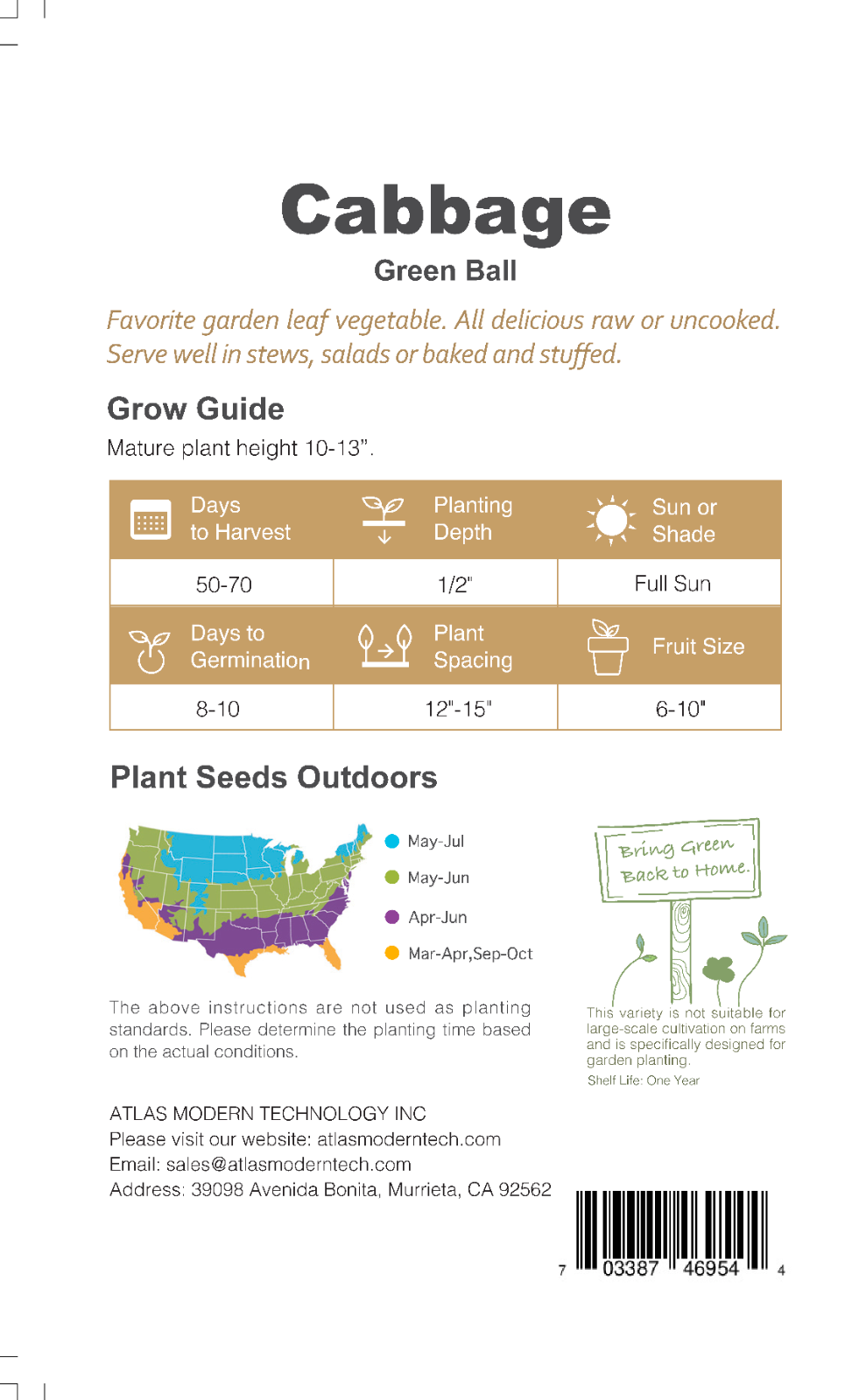 Emerald Ball Cabbage – Premium Non-GMO Garden Seeds 200+